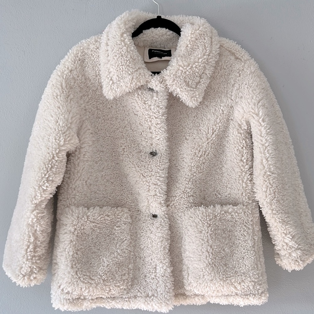 Neutral Fall/ Spring Teddy Shacket Coat - image 1